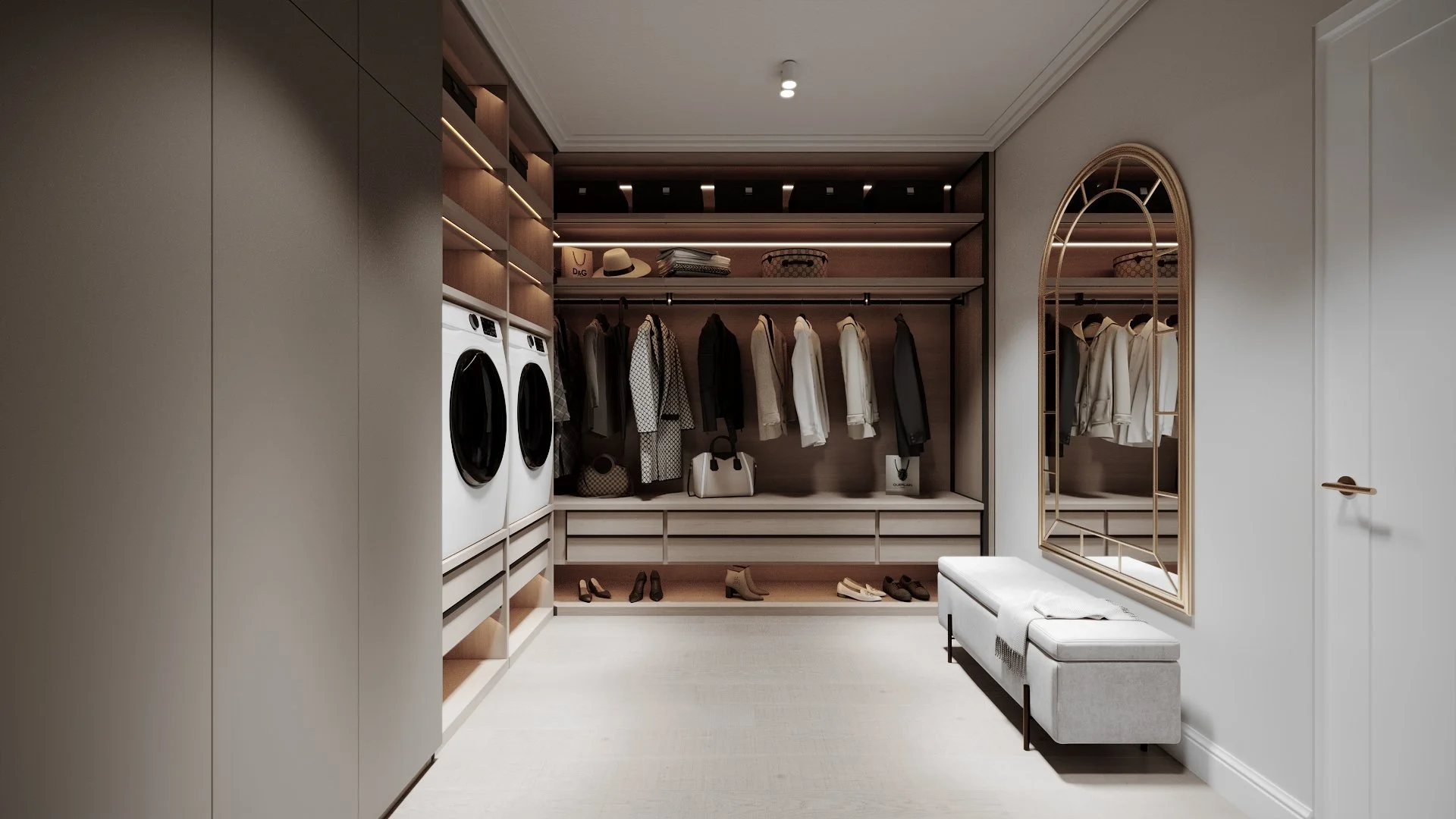 Dressing casă contemporană vedere laterala sistem organizare la comandă — Dej, ALTO Design