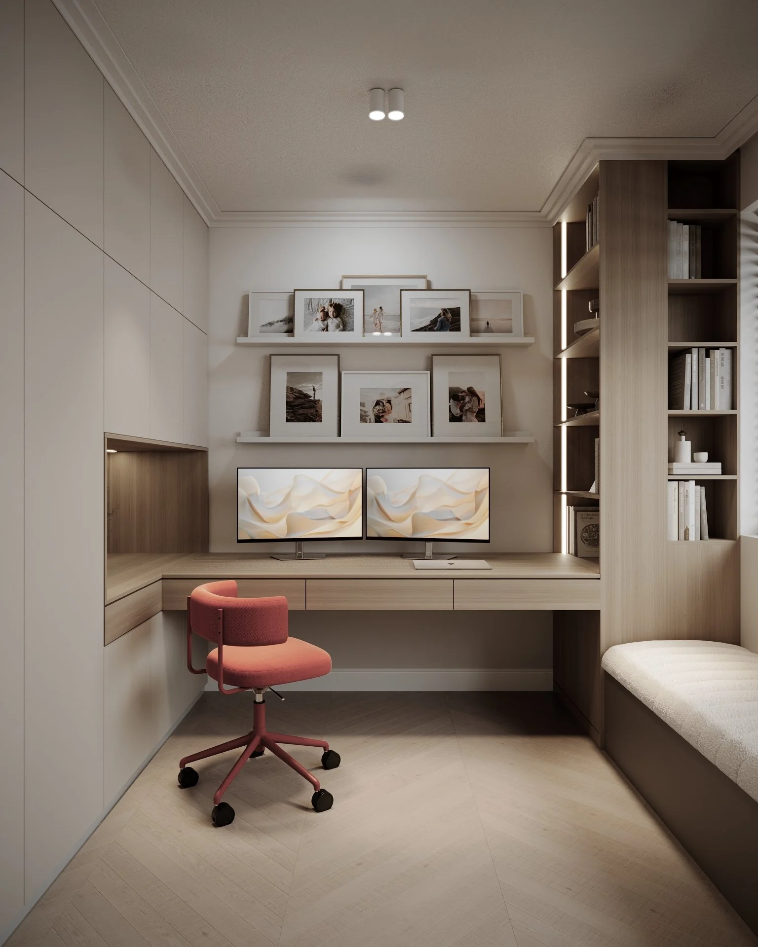 Birou casă contemporană cu mobilier funcțional — Dej, ALTO Design
