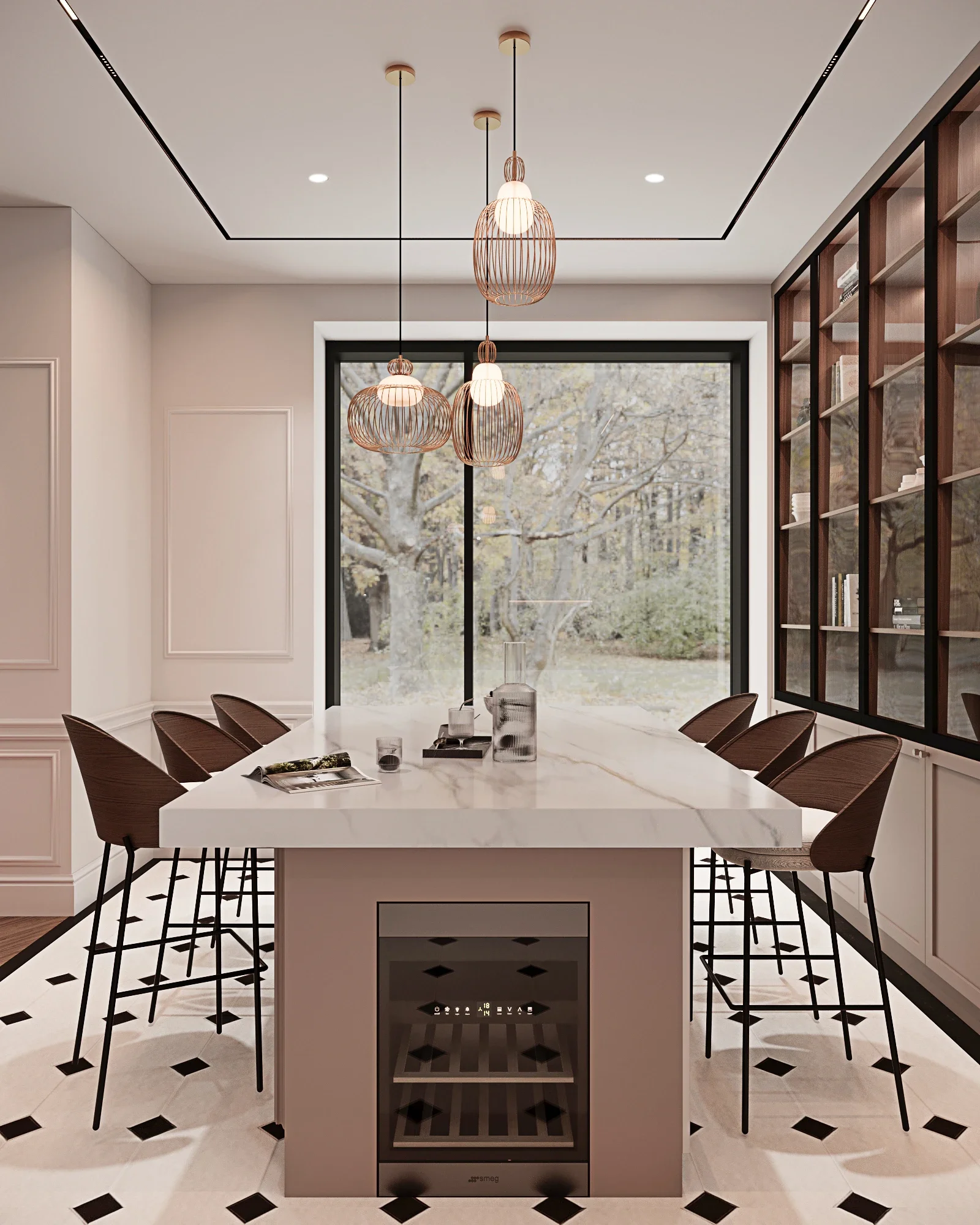 Design interior Cluj pentru dining elegant cu draperii ample și atmosferă rafinată — Casa D.G.
