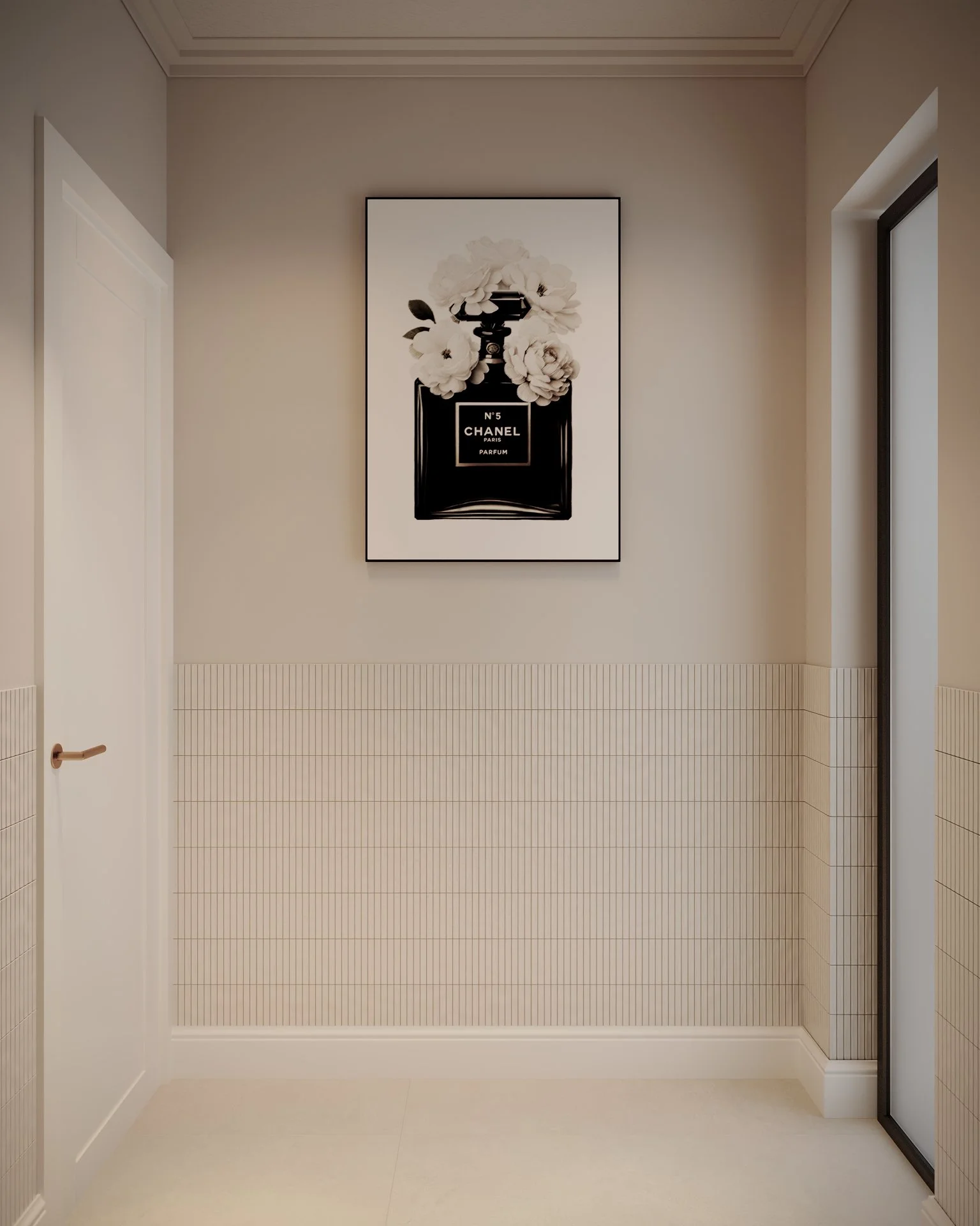 Baie secundară vedere frontală cu finisaje neutre — Dej, ALTO Design