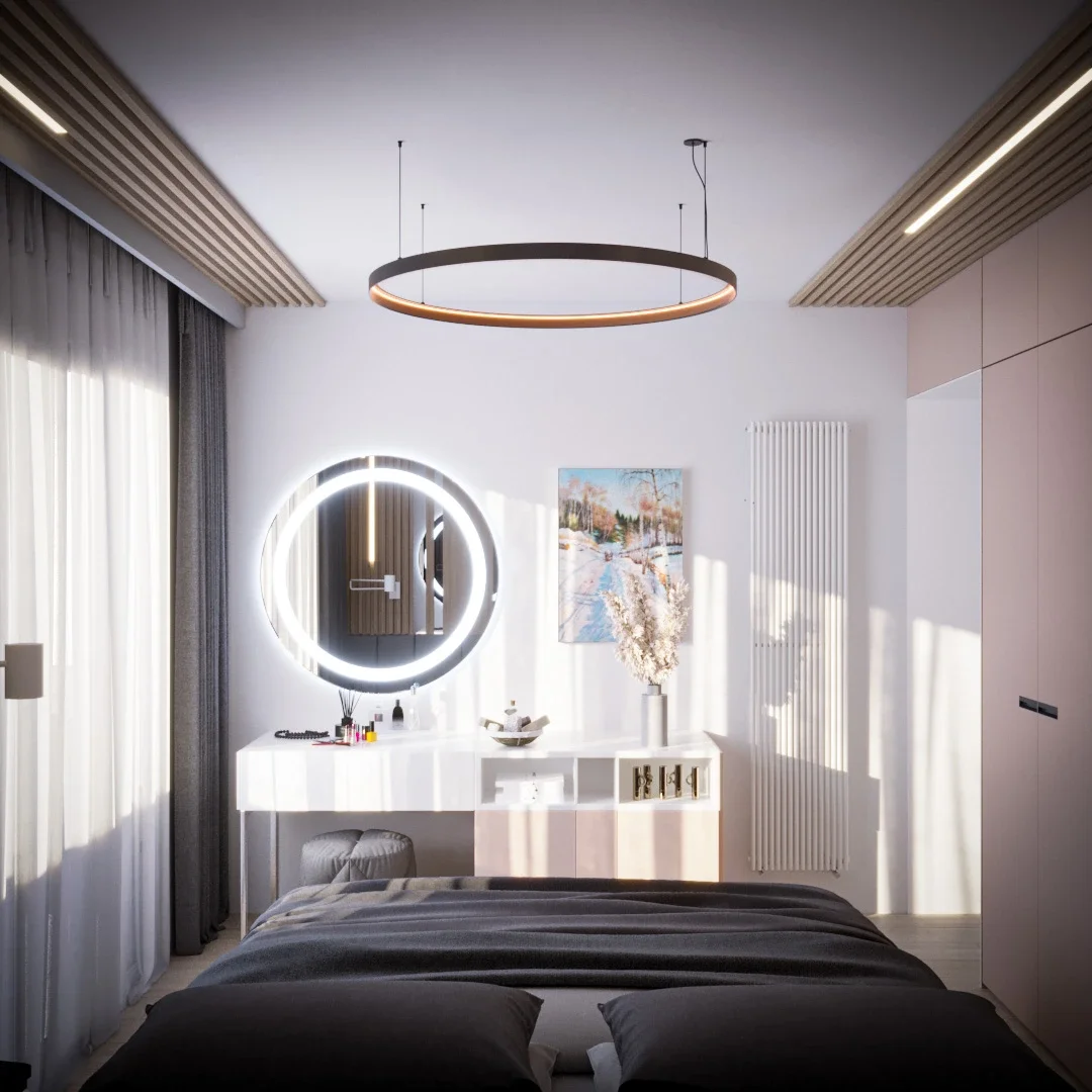 Design interior Cluj pentru dormitor contemporan și spațiu de odihnă elegant
