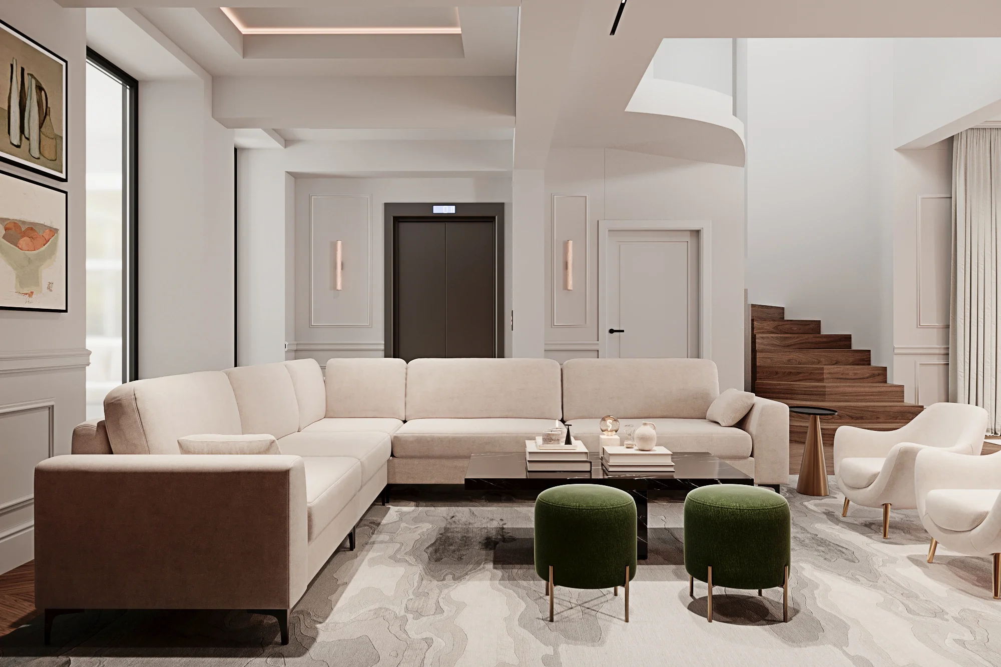 Design interiro Cluj - Living Open Space Neoclasic