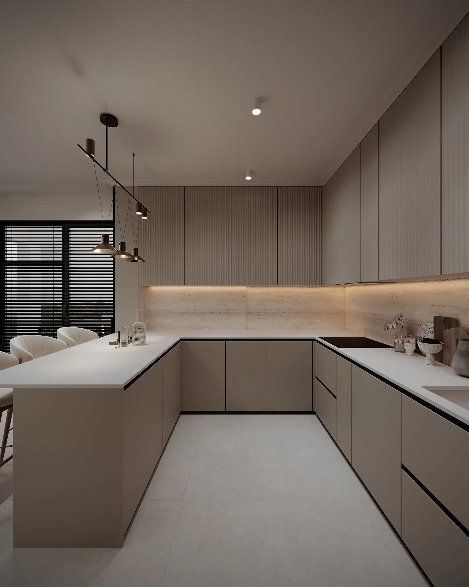 Bucătărie casă contemporană vedere laterală cu plan de lucru extins — Dej, ALTO Design
