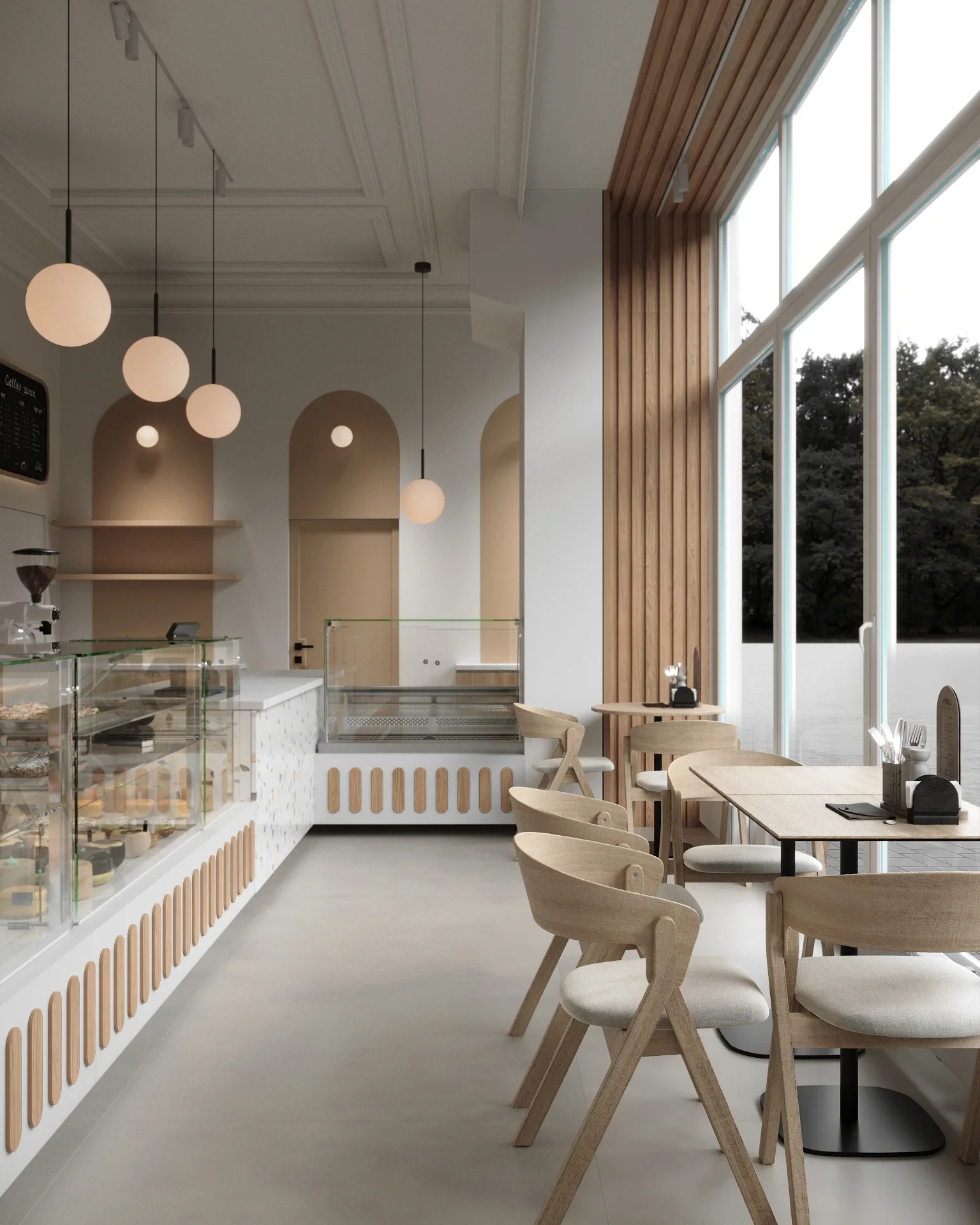 Design interior premium pentru pastry shop cu branding integrat și atmosferă relaxată