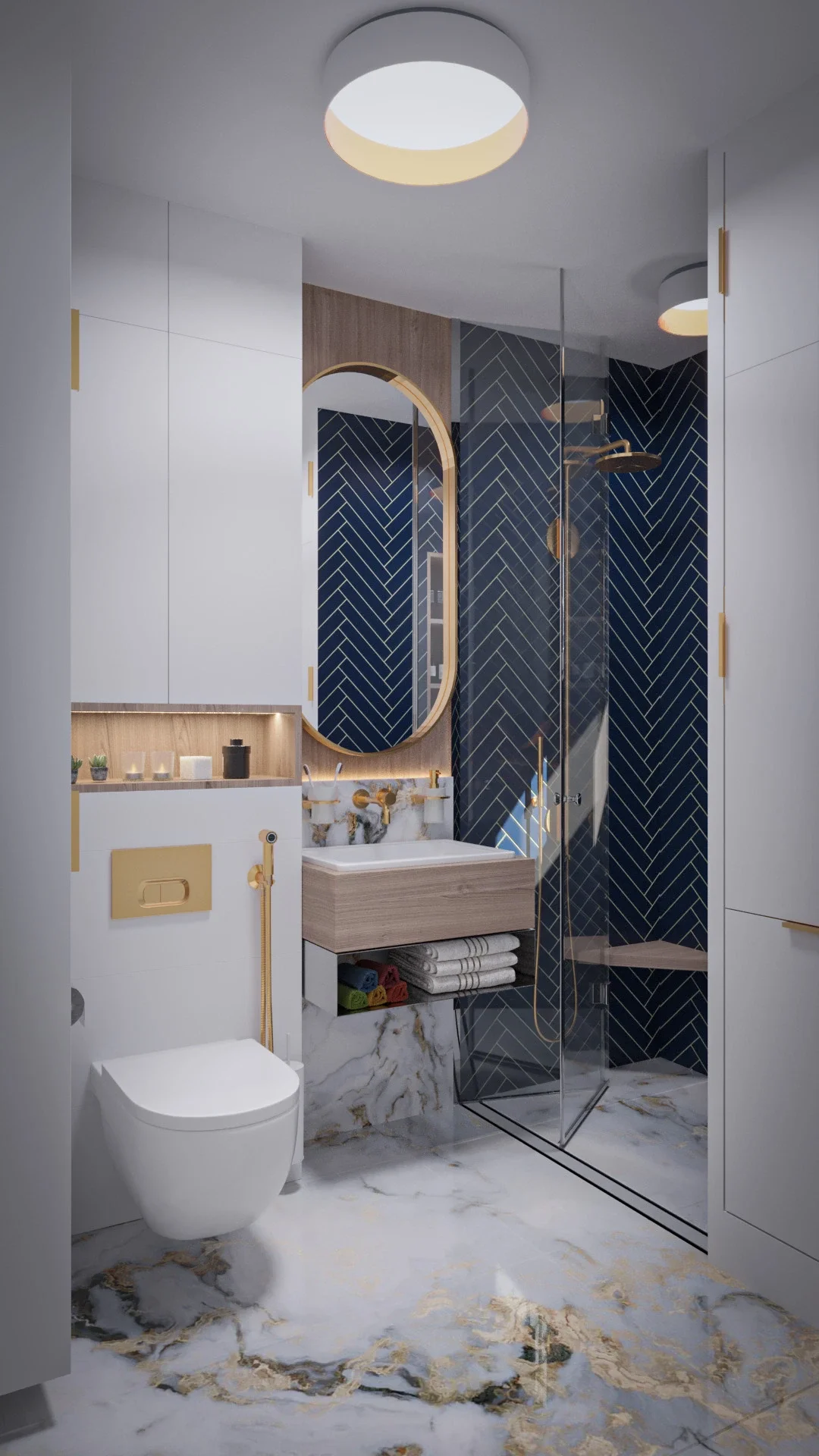 Design interior Cluj - Baie moderna cu perete de accent