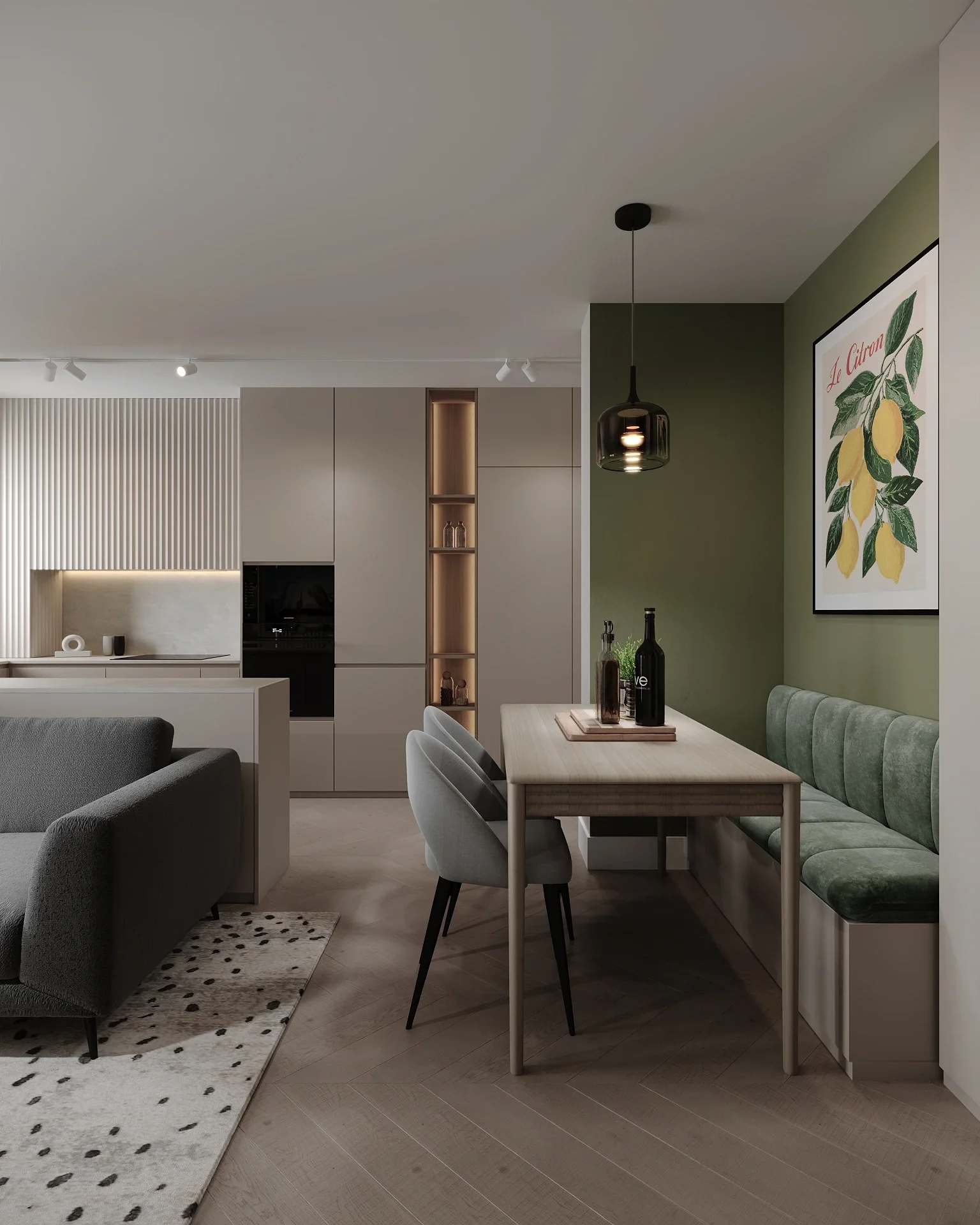 Design interior Cluj - Dining modern Apartament C cu tonuri calde