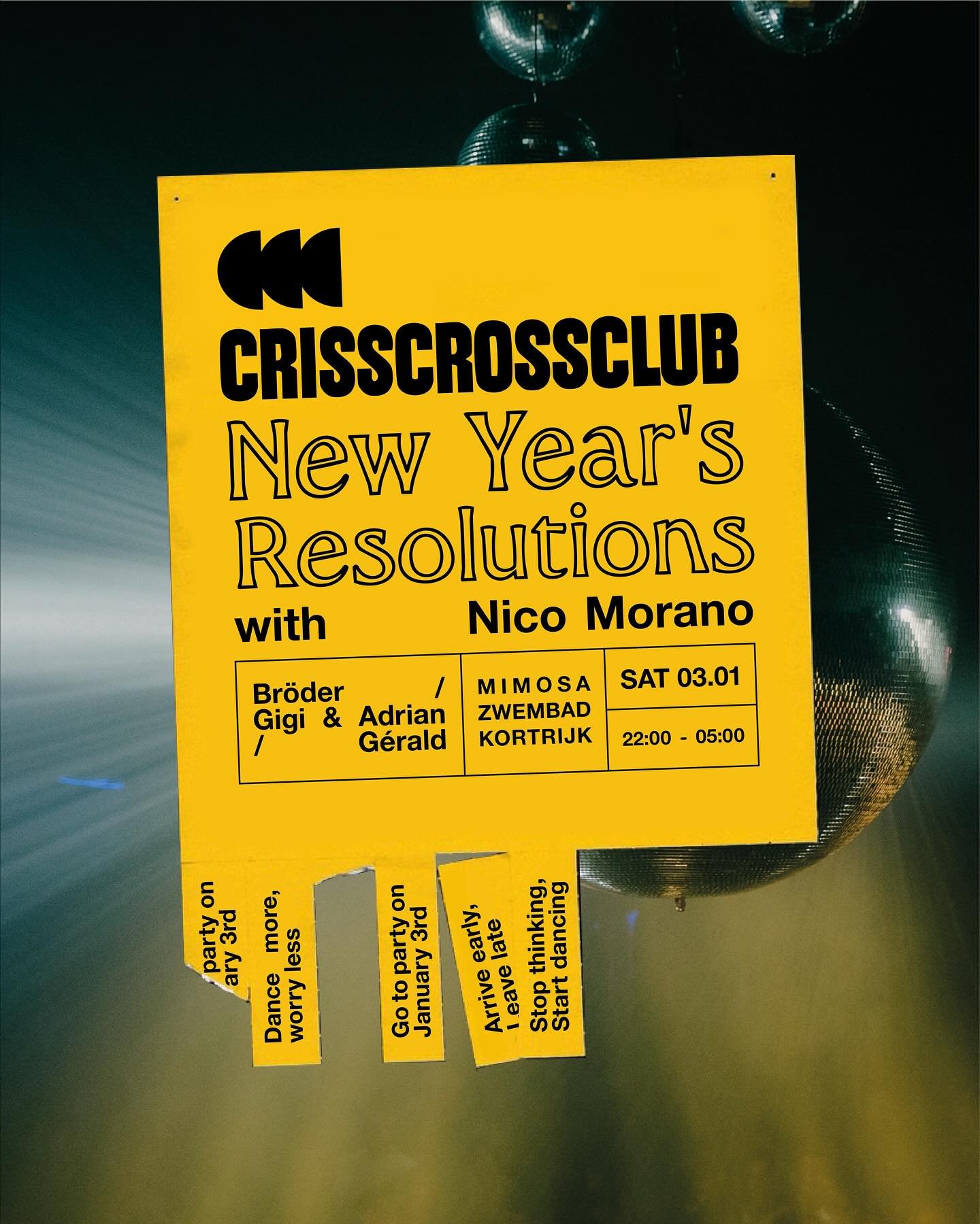 On Saturday 03.01 we&rsquo;re kicking things off with New Year&rsquo;s Resolutions ✨ A night of house music to reset the mood and start the year right 🪩 

Resolutions to commit to: &bull; dance more &bull; stay out late &bull; say yes to house music