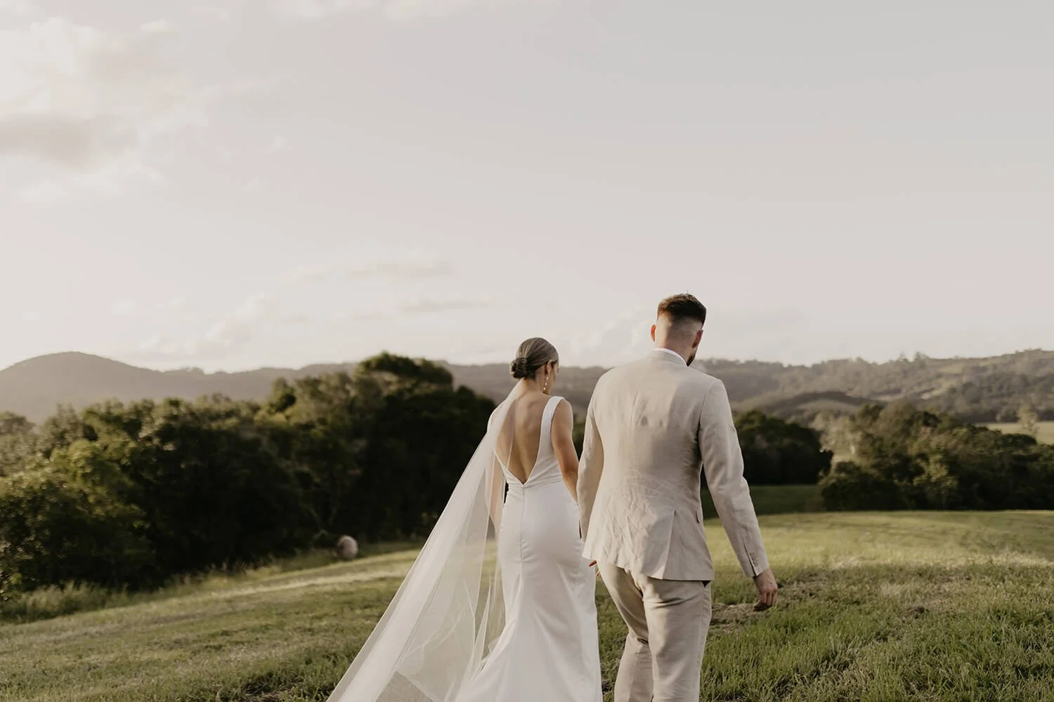 Emily & Emmit Wedding, with Mount Cooray in the background, Eerwah Vale Estate. Photographed by Tay & Francis