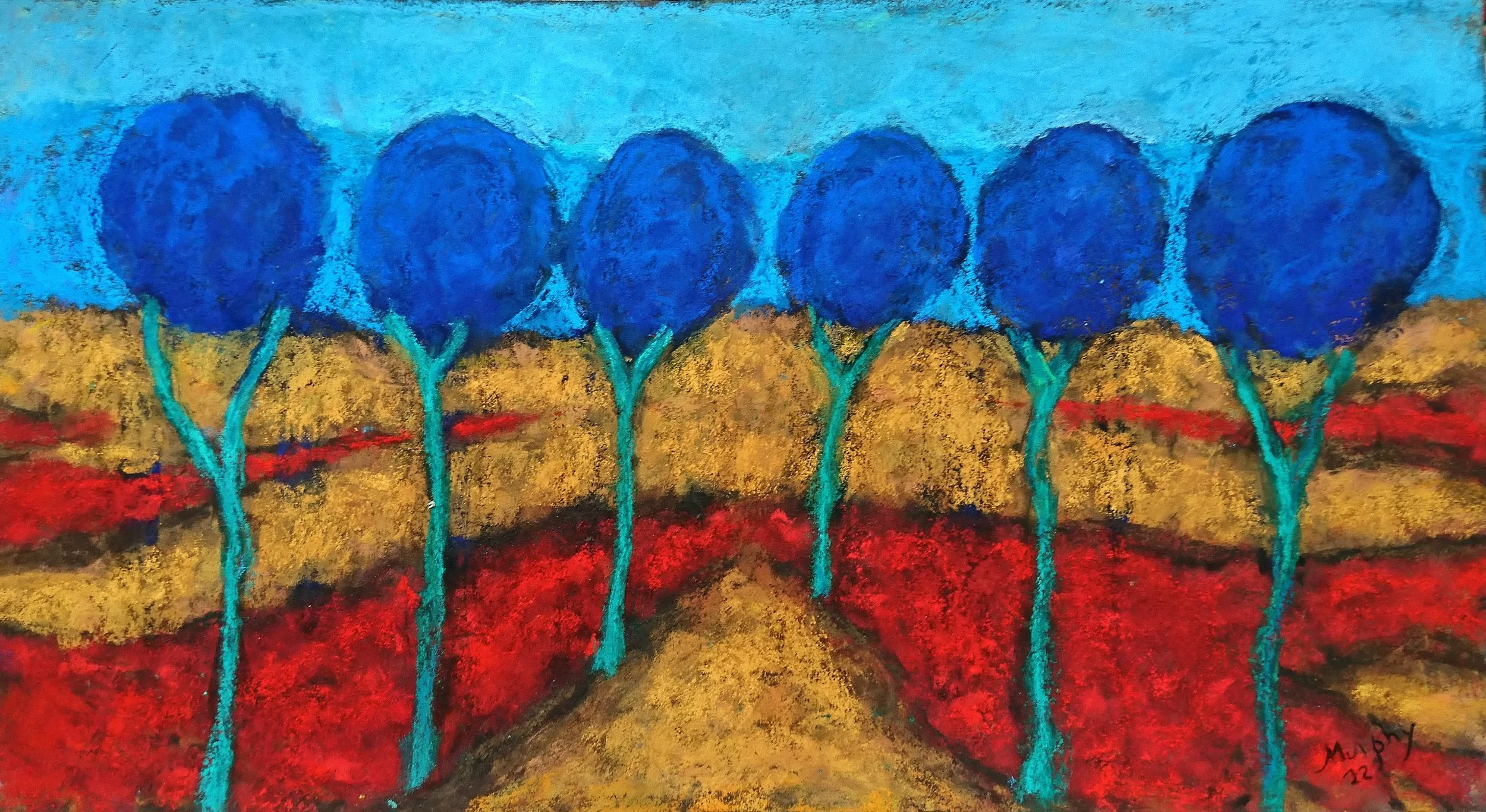 SOLD: La Colonnade, Pastel on card, 26 x 46 cm