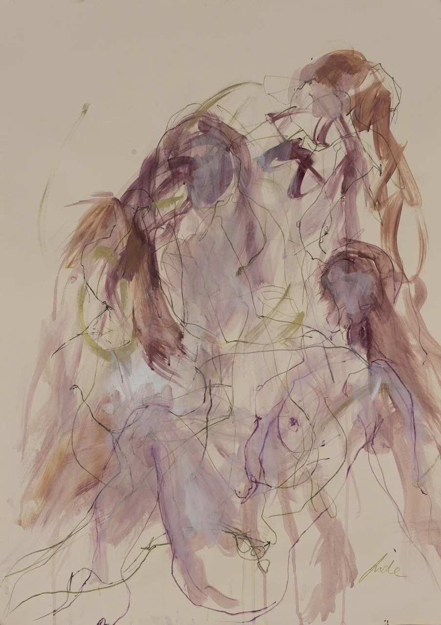 Four Muses, 2026, Acrylic and mixed media on paper, 90 x 65 cm, £950