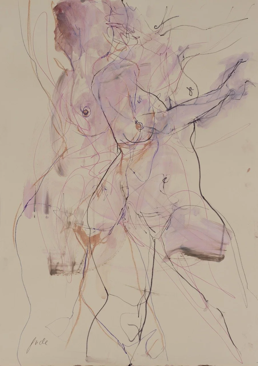 Lara Dancing 2, 2026, Acrylic and mixed media on paper, 90 x 65 cm, £950