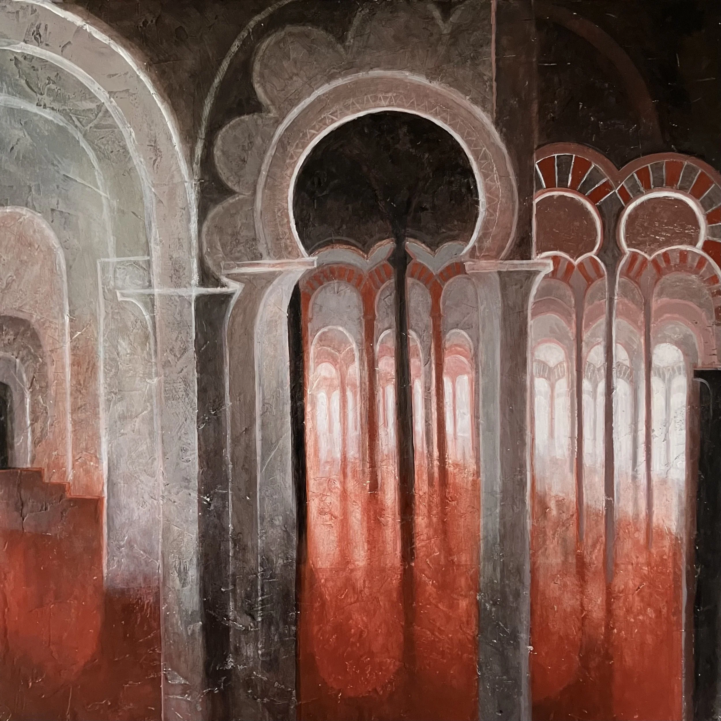 Mesquita (Cordoba 14), Acrylic with plaster of Paris mounted on wood panel, 91 x 91 cm, £3,750