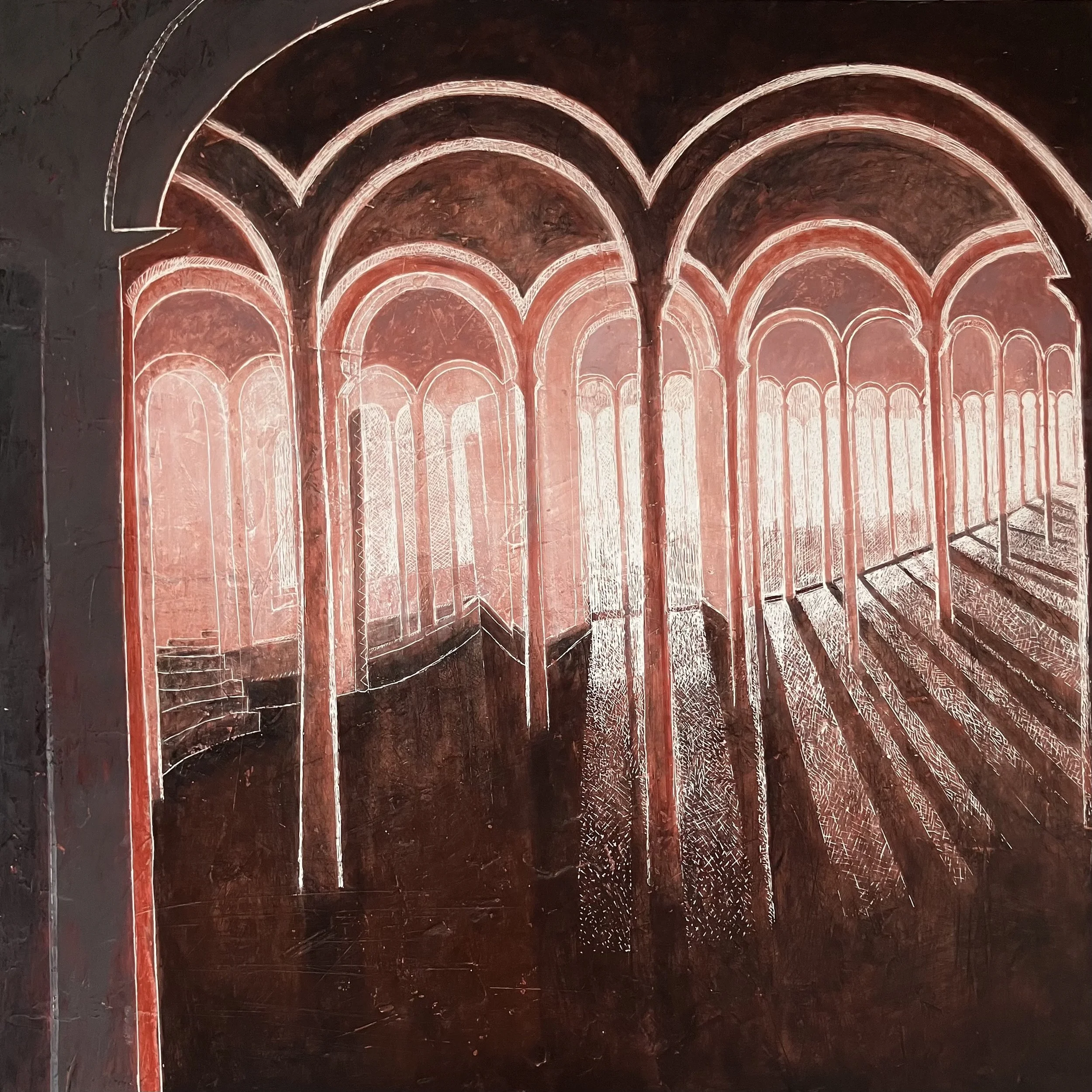 Infinite Light (Cordoba 6), Acrylic with plaster of Paris mounted on wood panel, 91 x 91 cm, £3,750