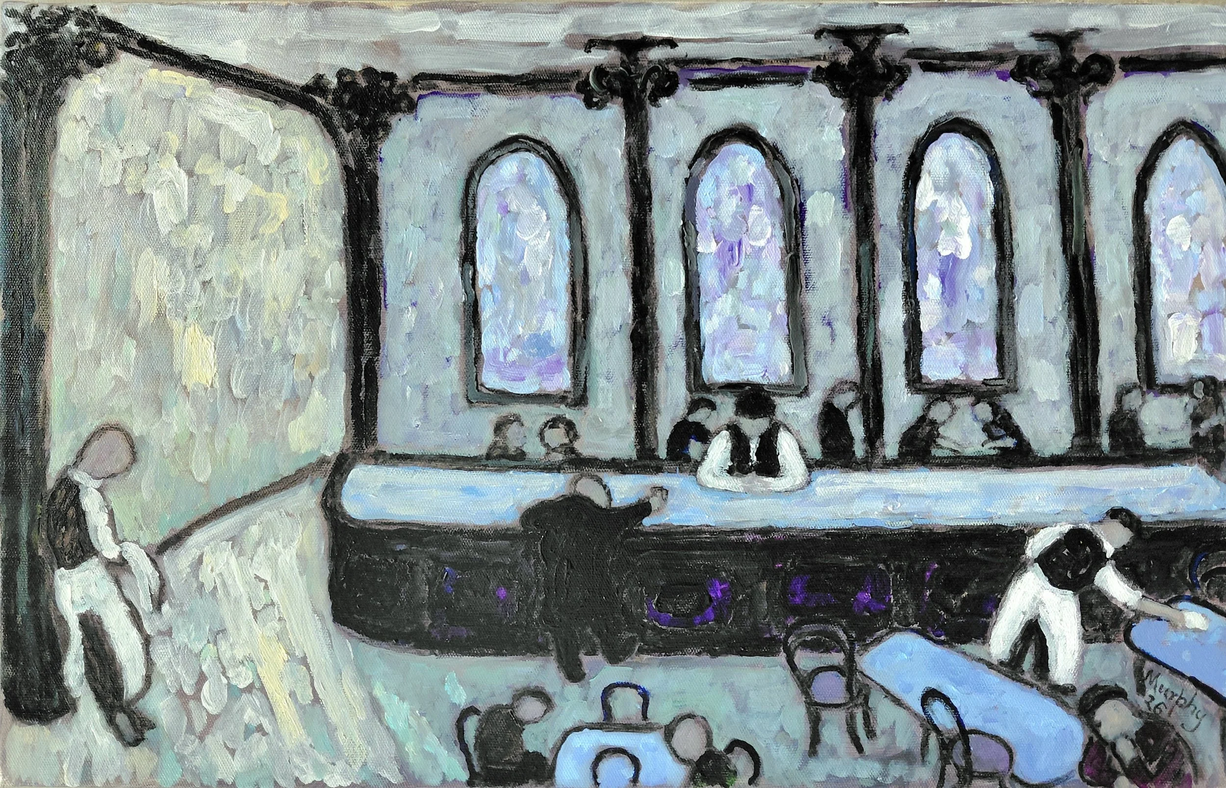 Brasserie, Longchamp, Carcassonne, 2026, Oil on canvas, 38 x 61 cm, £6,700