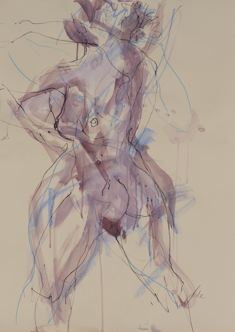 Lara Dancing 3, 2026, Acrylic and mixed media on paper, 90 x 65 cm, £950