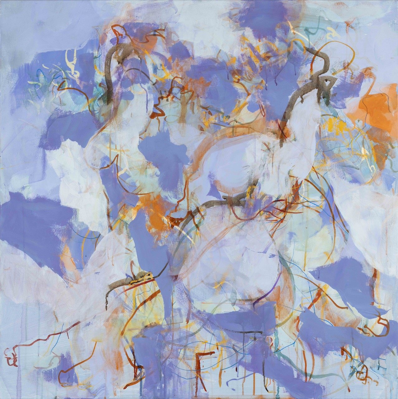 Fleeting, 2026, Acrylic and mixed media on canvas, 95 x 95 cm, Framed, £4,200