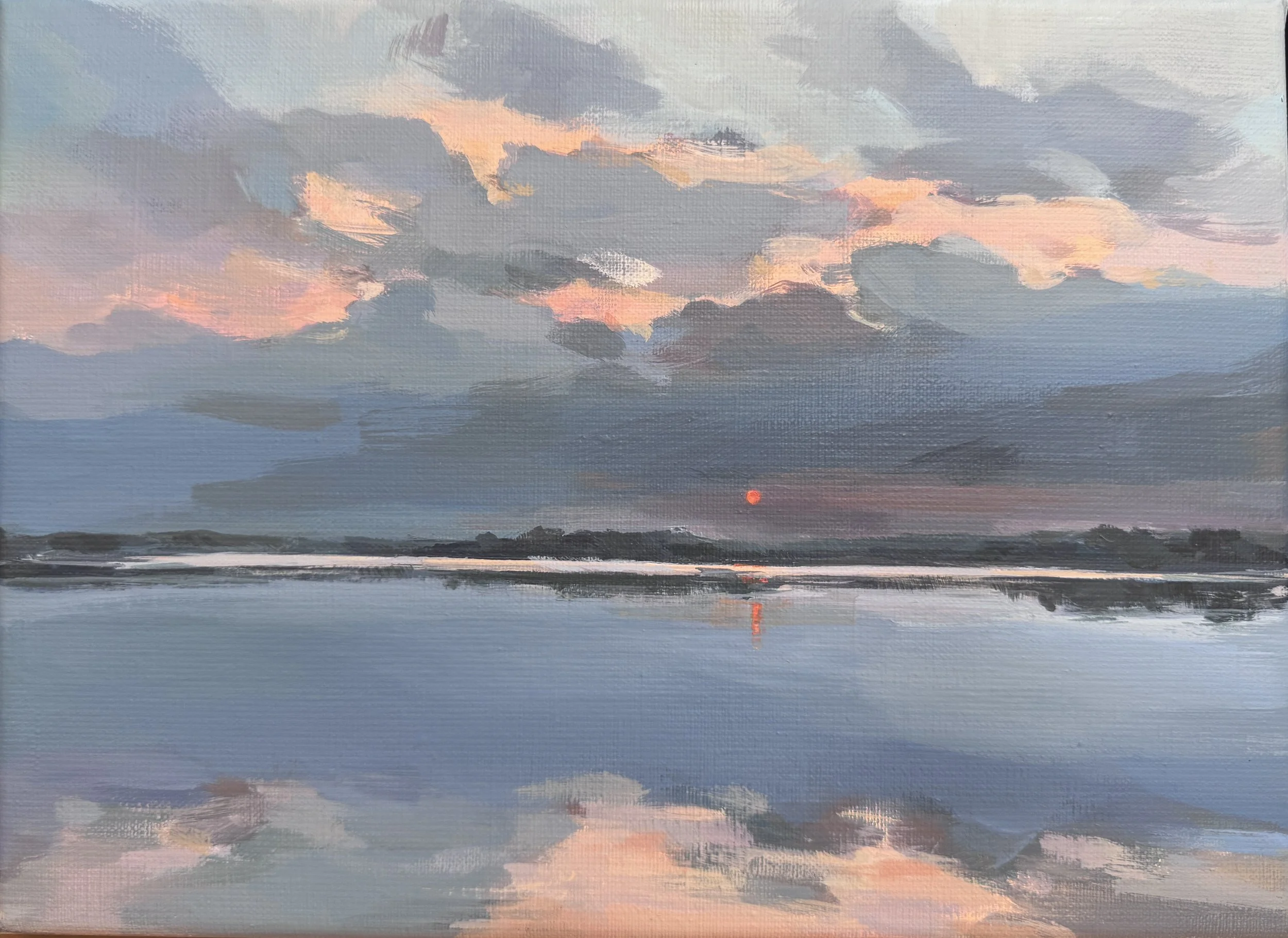 Backwaters, 2026, Acrylic on linen canvas, 27 x 33 cm
