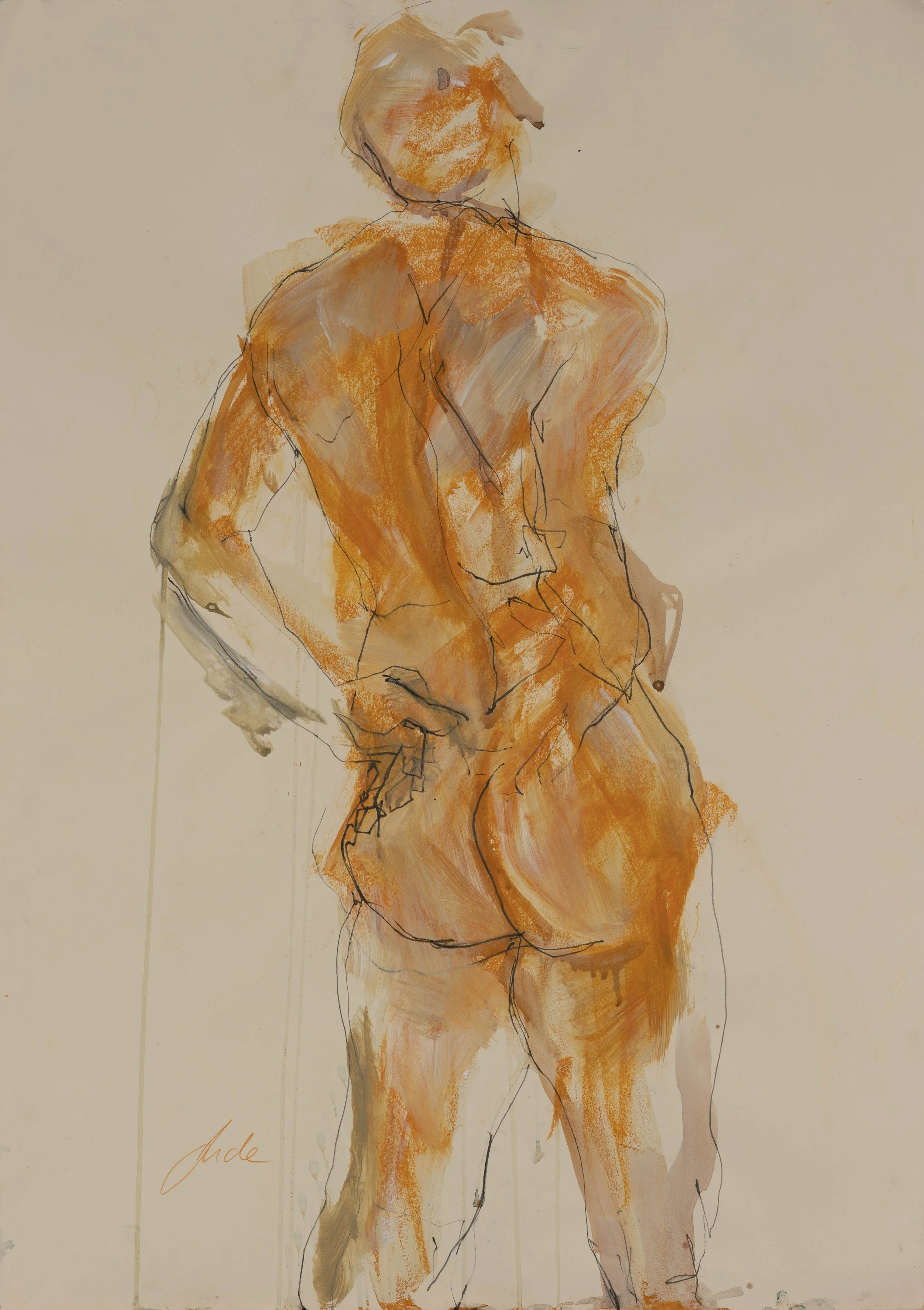 Alberto’s Stretch, 2026, Acrylic and mixed media on paper, 90 x 65 cm, £950