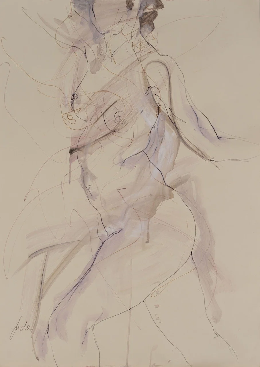 Lara's Happy Dance, 2026, Acrylic and mixed media on paper, 90 x 65 cm, £950