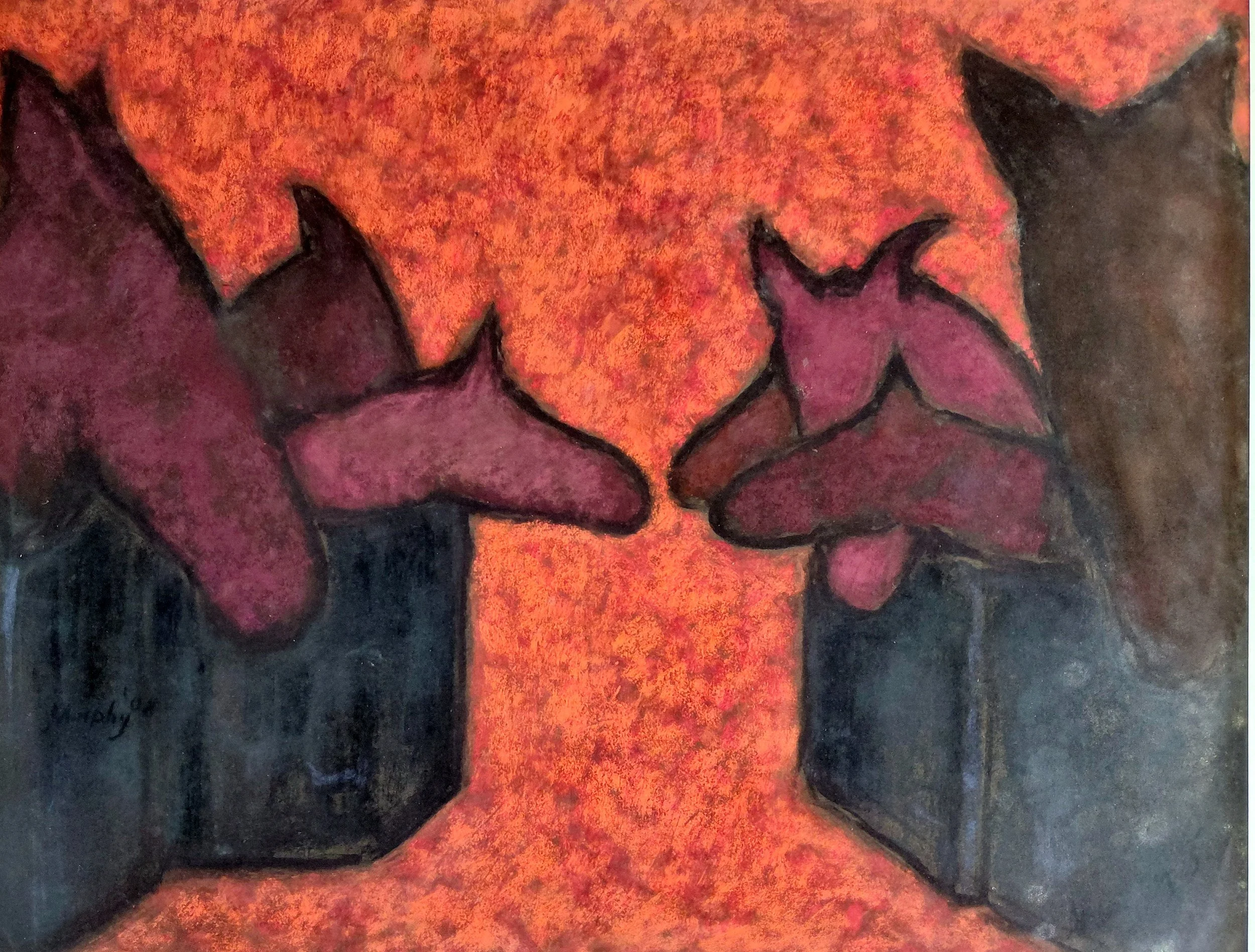 The Stables, Willy Leahy's Yard, Pastel, 47 x 62 cm, £4,700