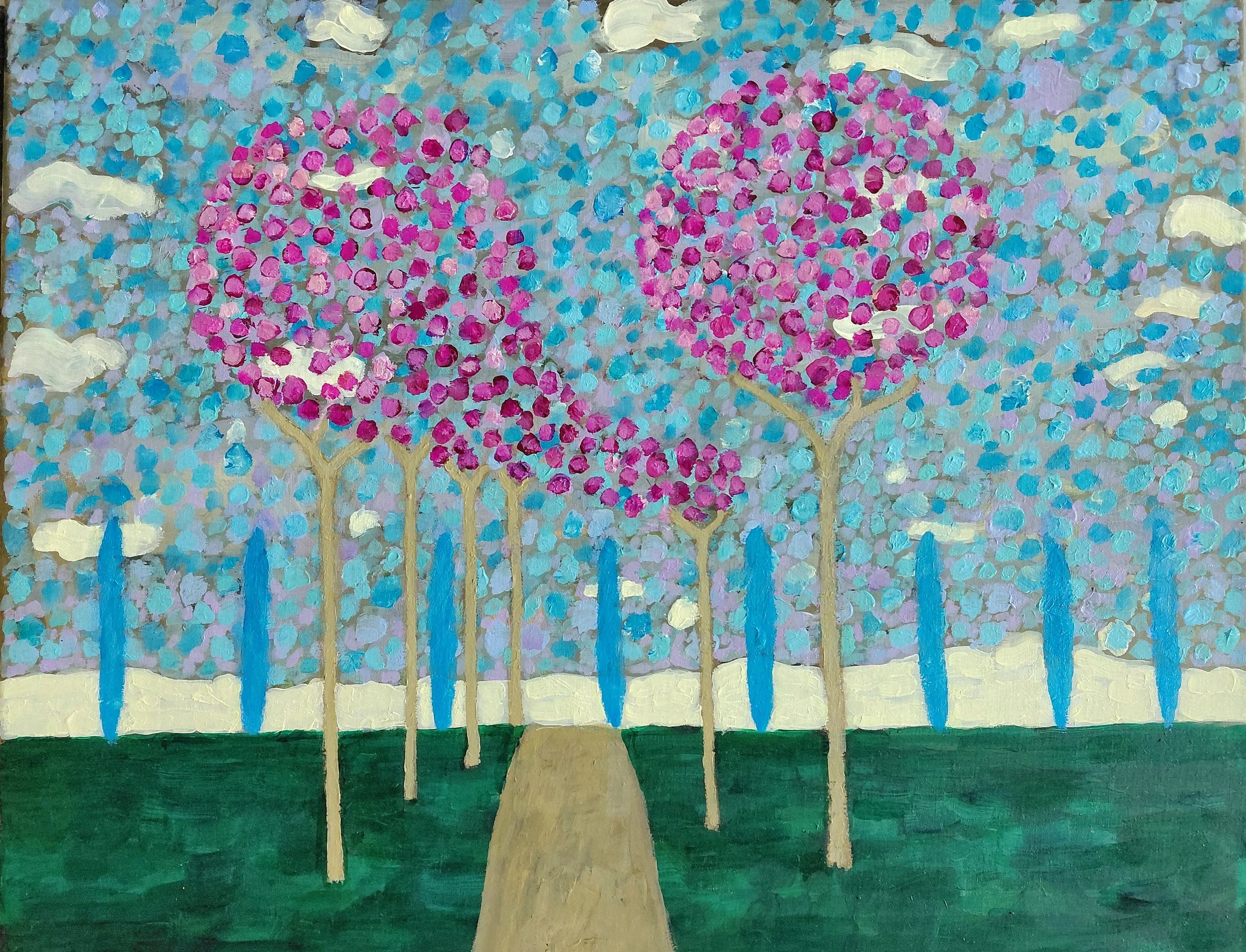 The Road to Compostela, Oil on canvas, 65 x 81 cm, £9,000