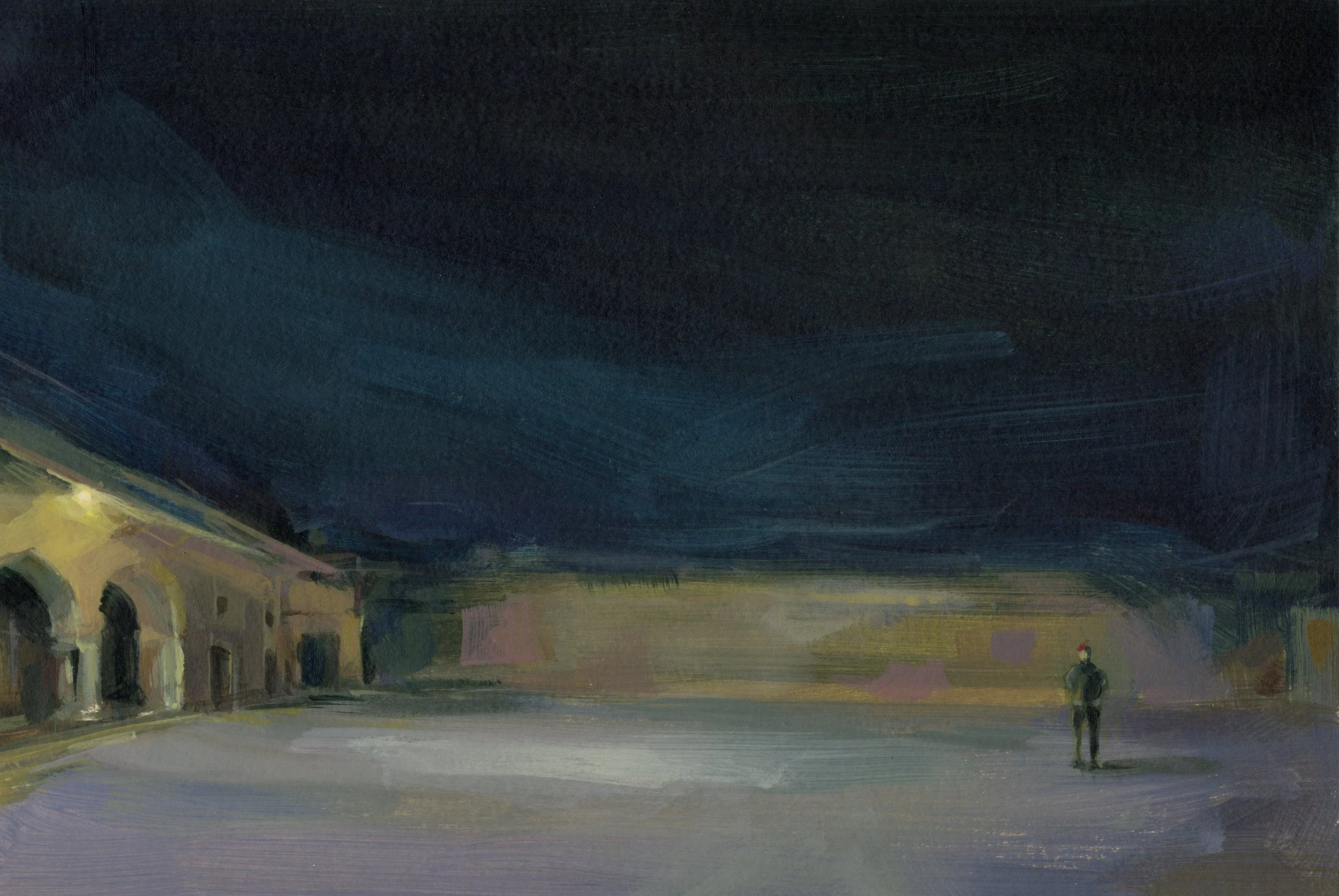 The Sentinel, 2025, Acrylic on paper, 27.9 x 21 cm, POA
