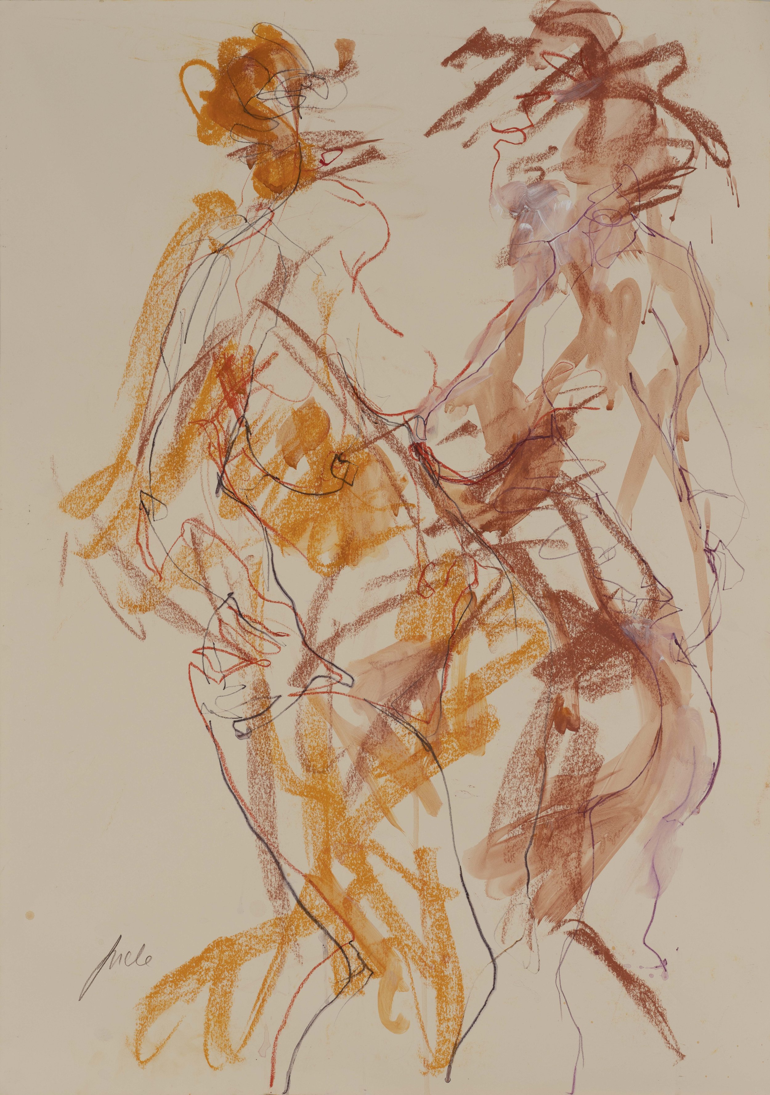 Sarita and Her Reflection, 2026, Acrylic and mixed media on paper, 90 x 65 cm, £950