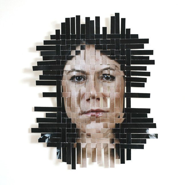 Construction #5, 20" x 20", woven C-print. 