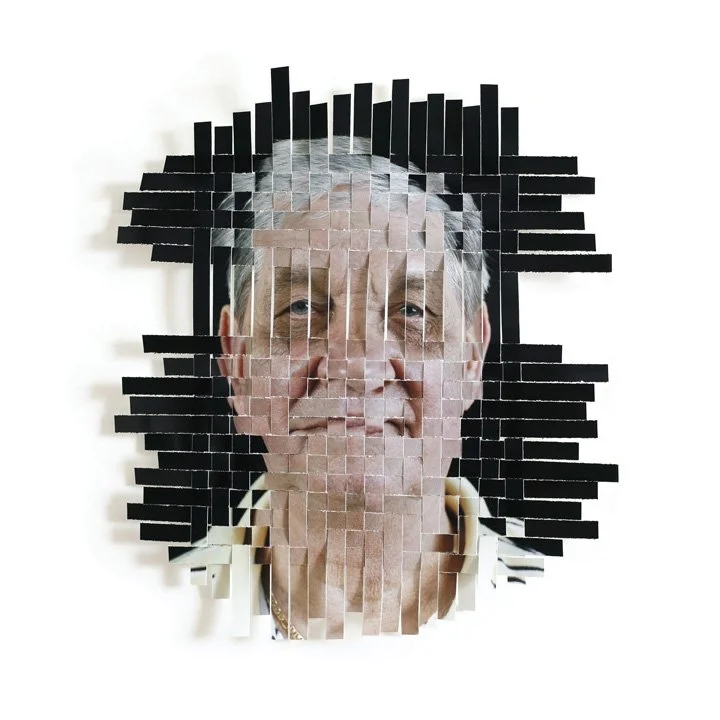 Construction #4, 20" x 20", woven C-print. 