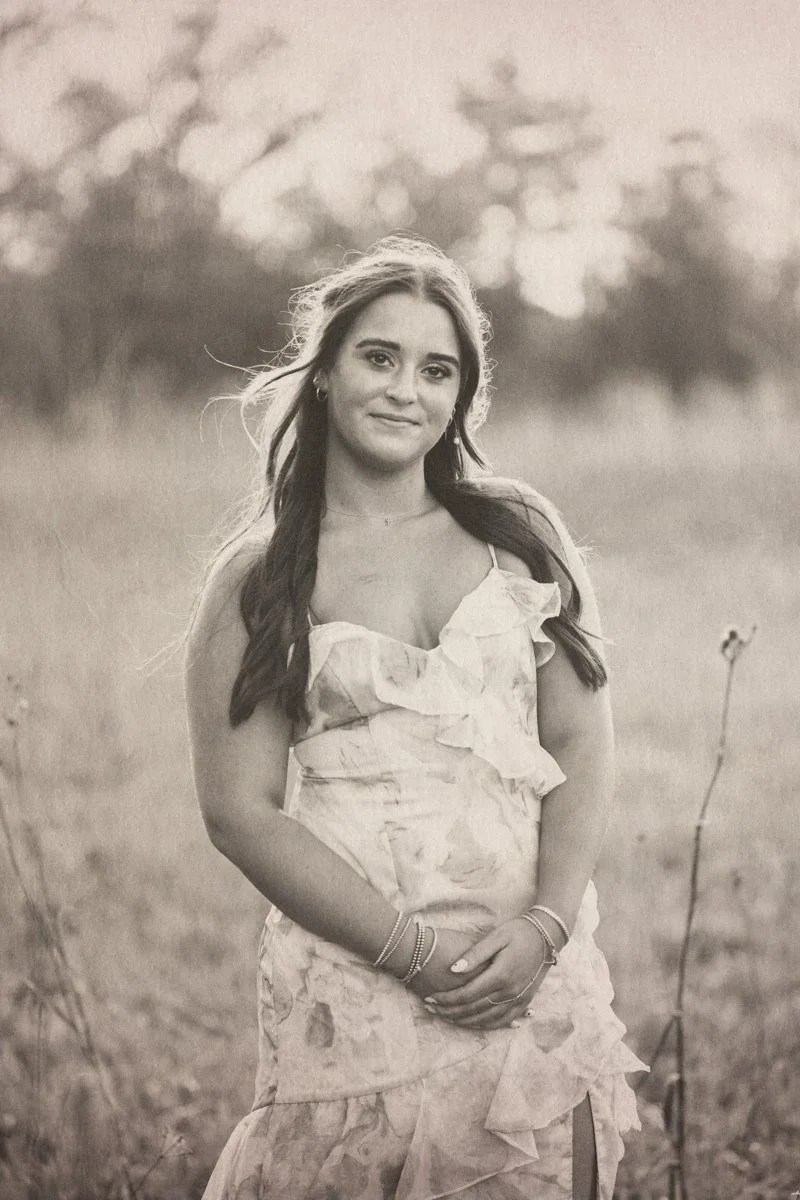 sepia portrait of a teen girl