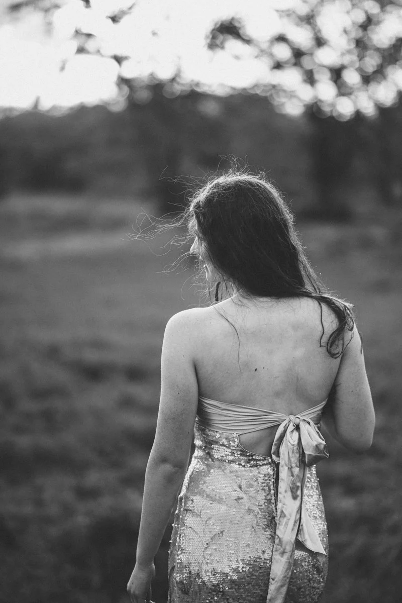 black and white portrait in profile