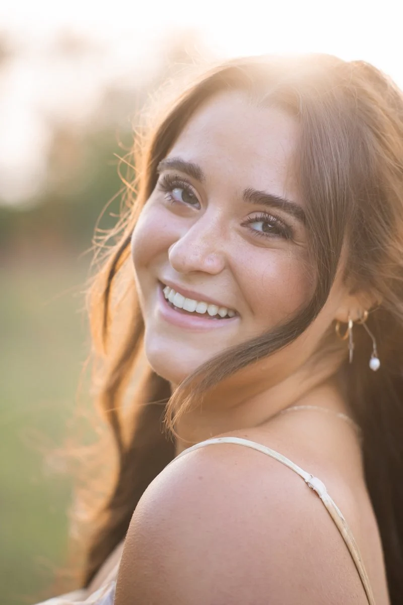 backlight smiling portrait