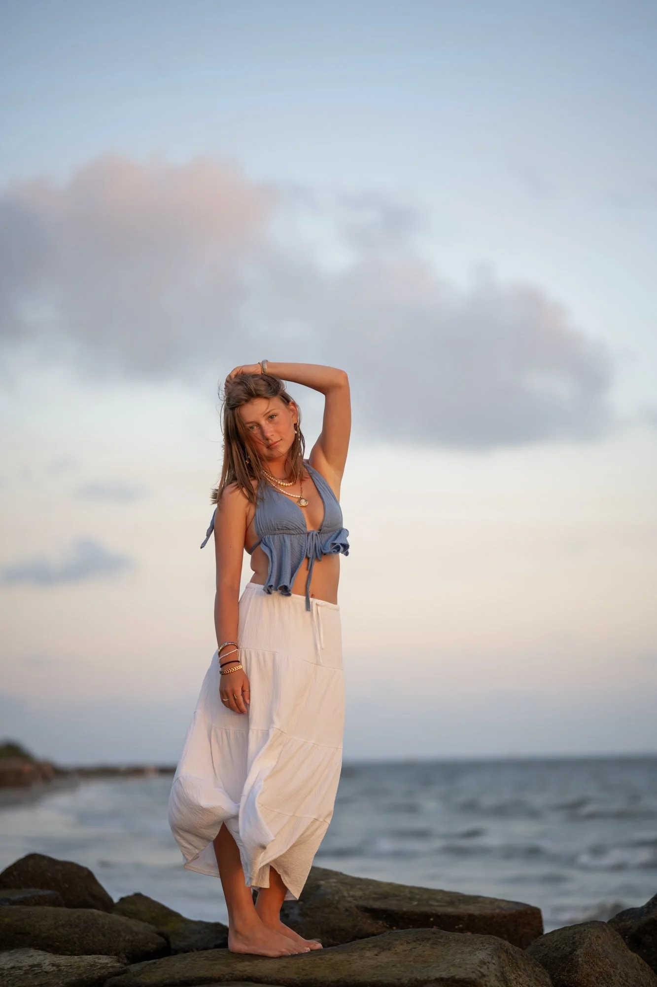 beautiful beach portrait of a teen in Charleston SC