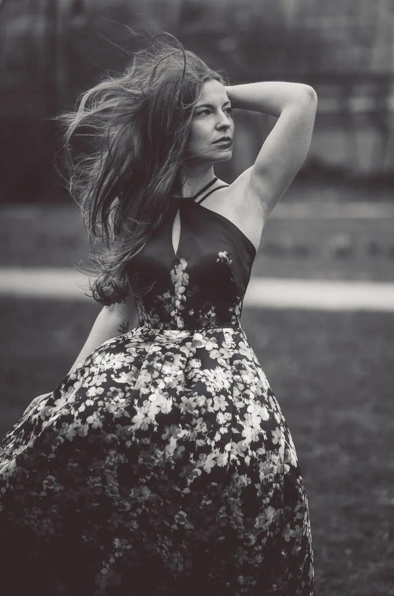 black and white portrait of a strong and beautiful woman