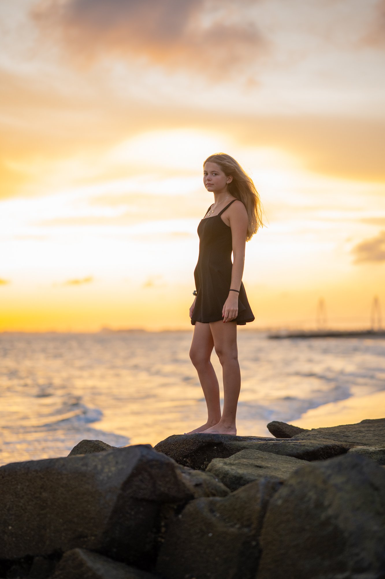 beautiful moment of reflection at sunset Charleston SC