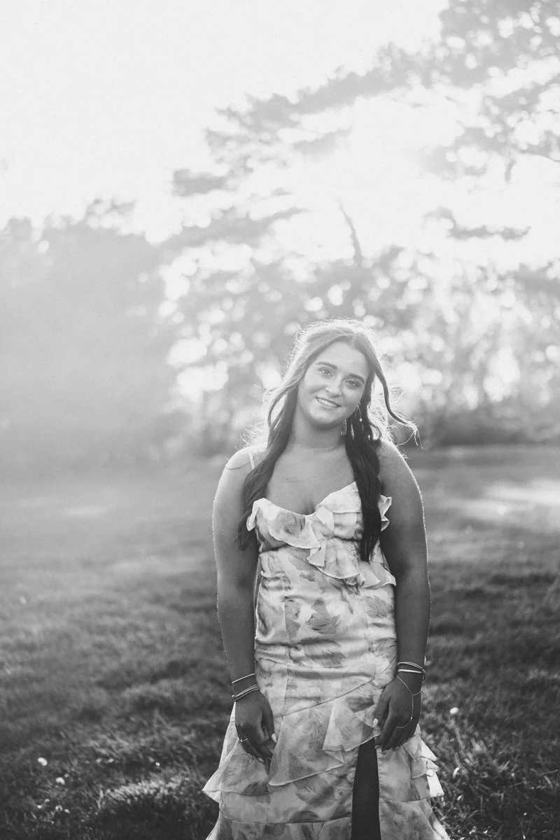 black and white backlit portrait