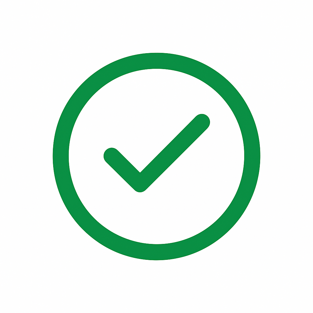 Green checkmark inside a circle