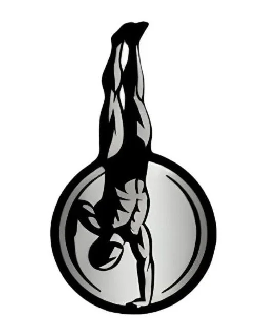 Geometric drawing of an outline square with sections divided by vertical, horizontal, and circle lines.