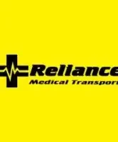 Reliance Medical Transportation logo on yellow background