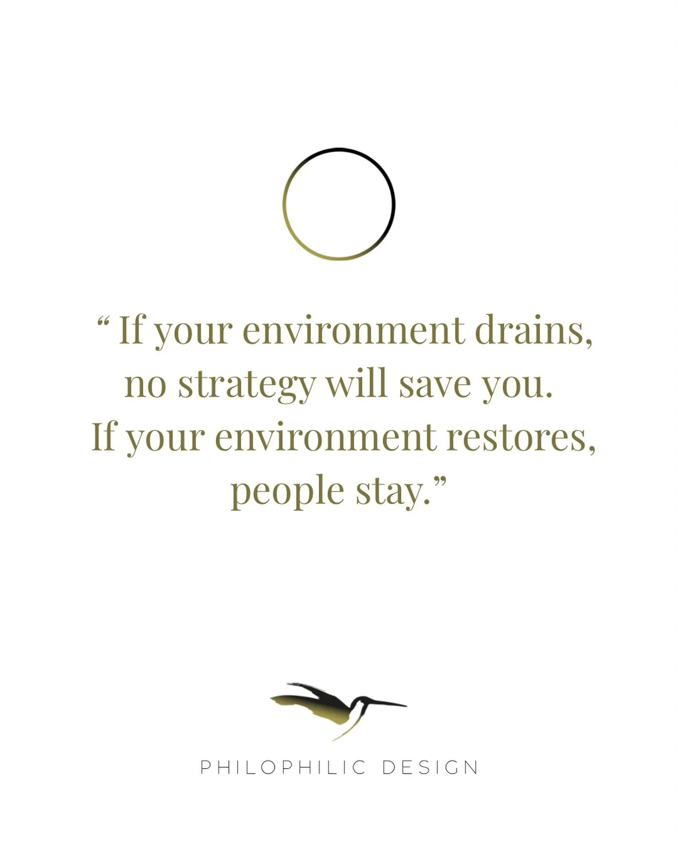 Some places ask people to perform while quietly exhausting them.

Bad light. Noise. sterile rooms. No softness. No rhythm. No sense of belonging.

And then we wonder why people disengage, burn out, or leave.

A workplace is never neutral.

It either 