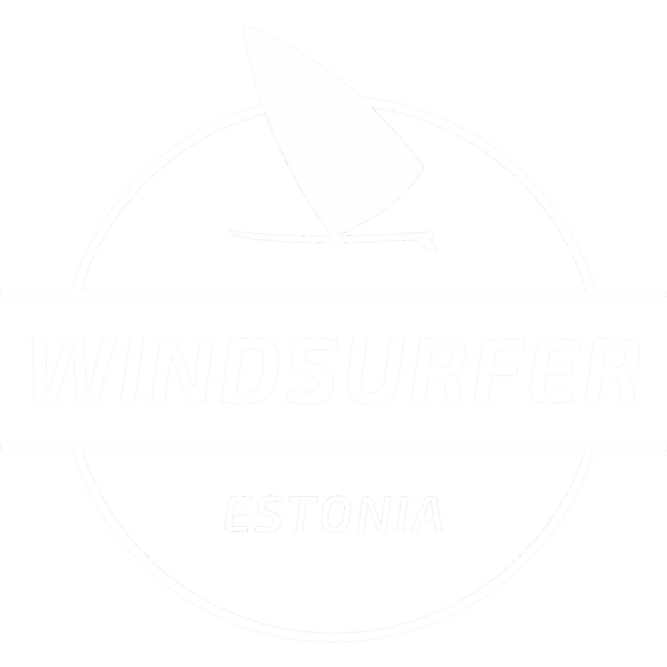Logo of Windsurfer Estonia featuring a sailboat inside a shield with the text "WINDSURFER" and "ESTONIA".