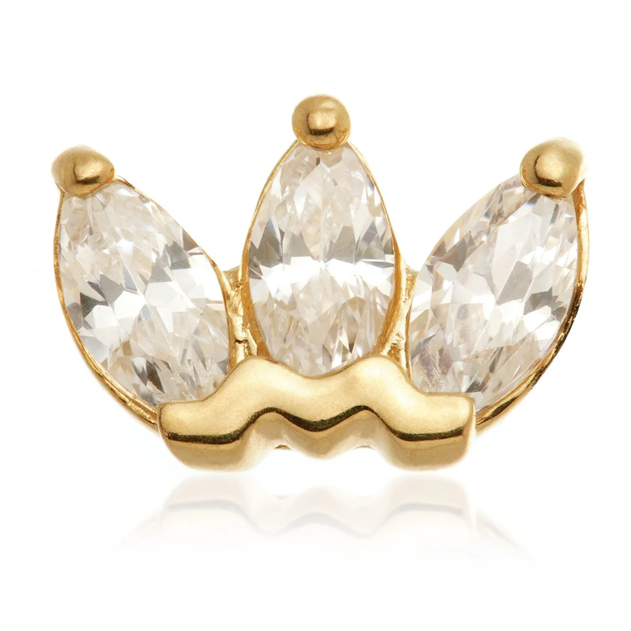 TL - 14ct Internal Gold Marquise Triple Gem Attachment