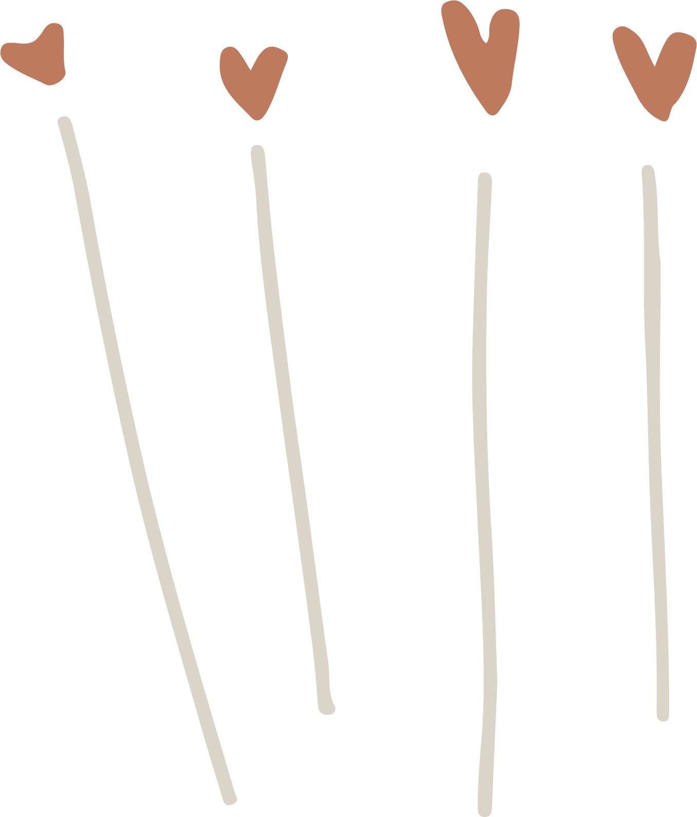 stylized image of hearts on stalks, representing therapy pods