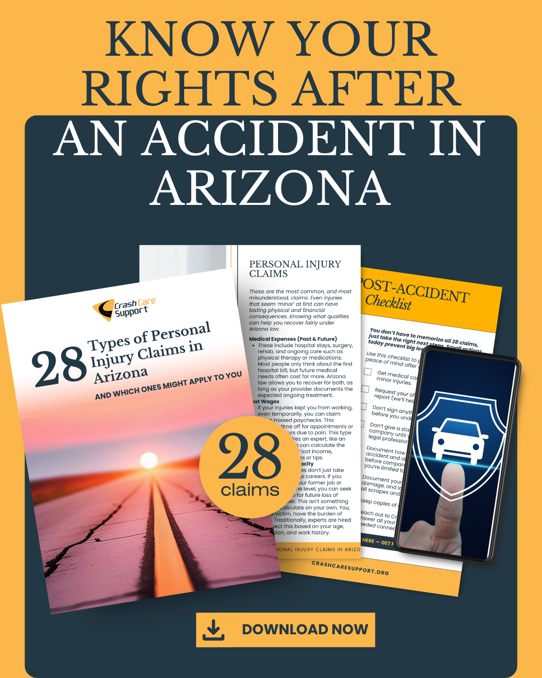 Free guide to help you Know your rights after an accident in Arizona