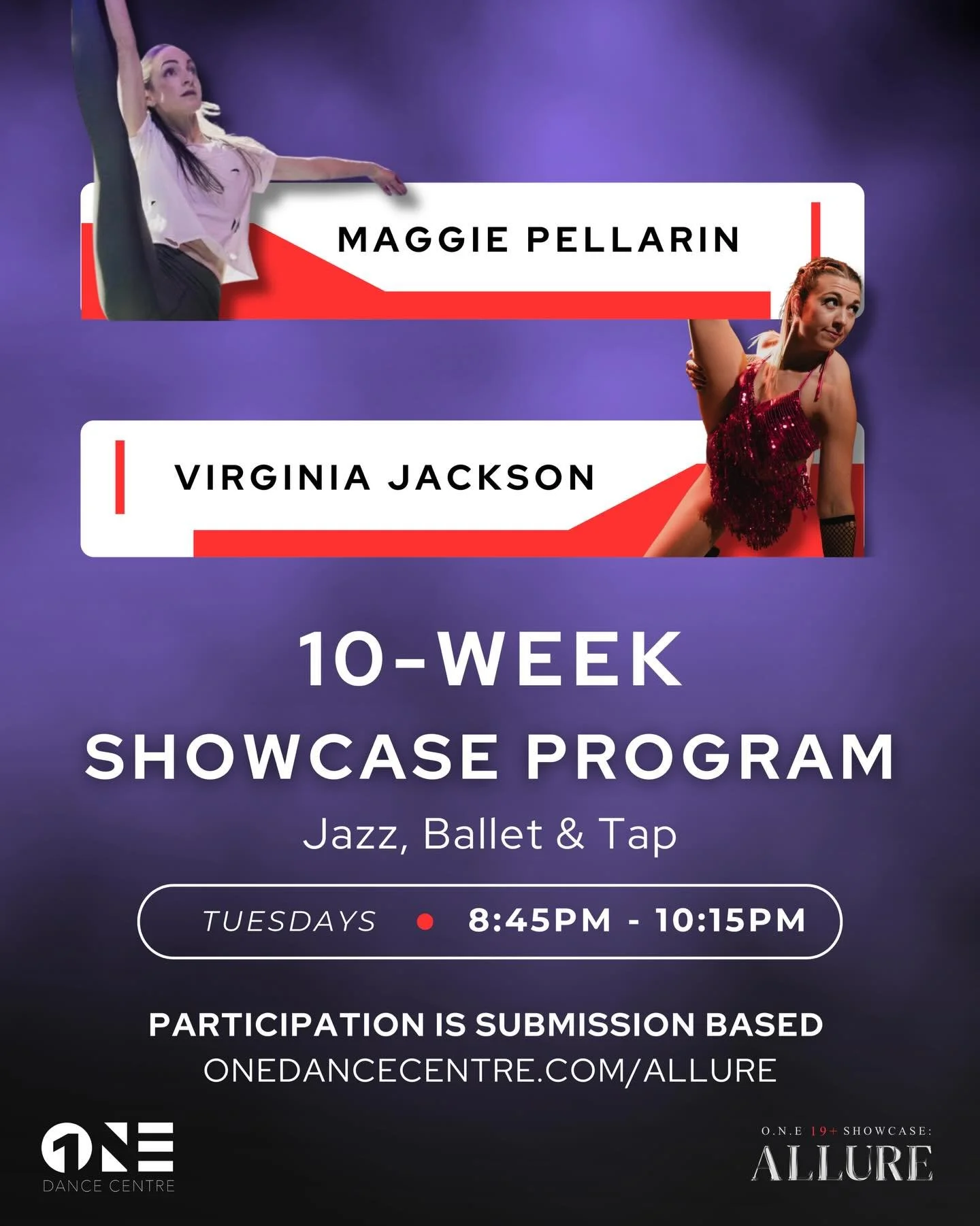 ALLURE: 10-Week Showcase Program (Starting in April) 💜

Jazz, Ballet &amp; Tap with @pellariedstra &amp; @virginiamoore 

📝 Description:
Welcome to &ldquo;The Life of a Showgirl&rdquo; by Taylor Swift! 

This set features songs from Taylor Swift&rs