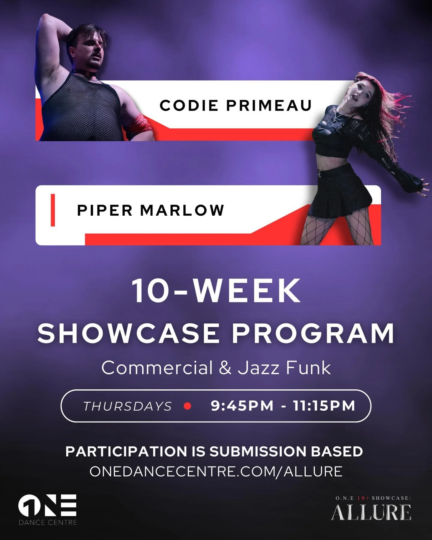 ALLURE: 10-Week Showcase Program (Starting in April) 💜

Commercial &amp; Jazz Funk with @c.a.primeau &amp; @piper97m 

📝 Description:
A commercial jazz funk set inspired by the evolution of an iconic pop diva, Britney Spears. 

The choreography mov