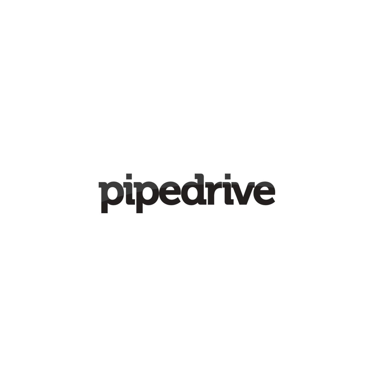 Black and white logo for Pipdrive with the word 'pipedrive' in lowercase letters in the center.