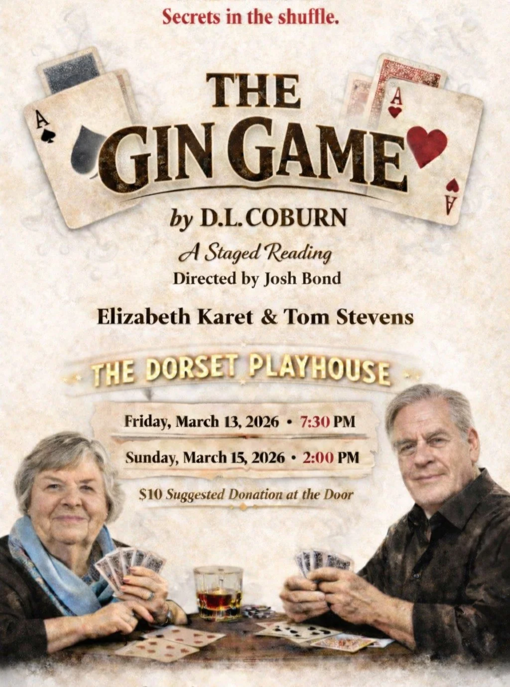 This Friday, March 13th at 7:30PM and Sunday, March 15 at 2PM. No reservations or tickets needed, $10 requested donation at the door.