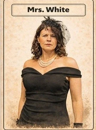 Mustard: I saw how you cringed tonight when Yvette served you dinner.
White: Yes. It's true, I knew Yvette....she had a torrid love affair with my late husband. I hated her. I hated her SO MUCH. It...It...the...FLAMES. On the side of my face. Breathi