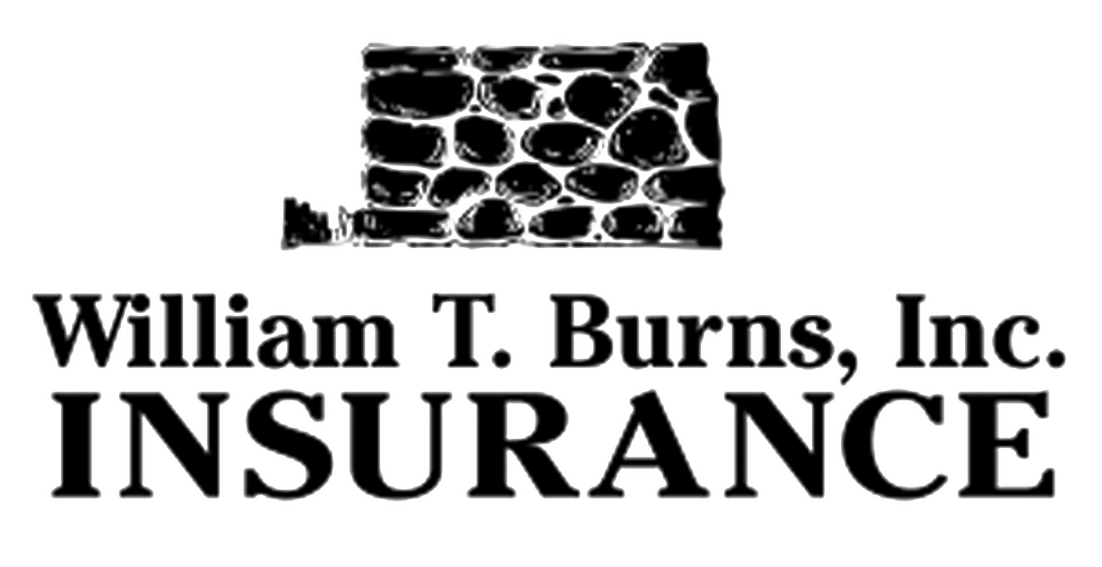 Logo of William T. Burns Inc. Insurance, featuring a stylized stone wall graphic.